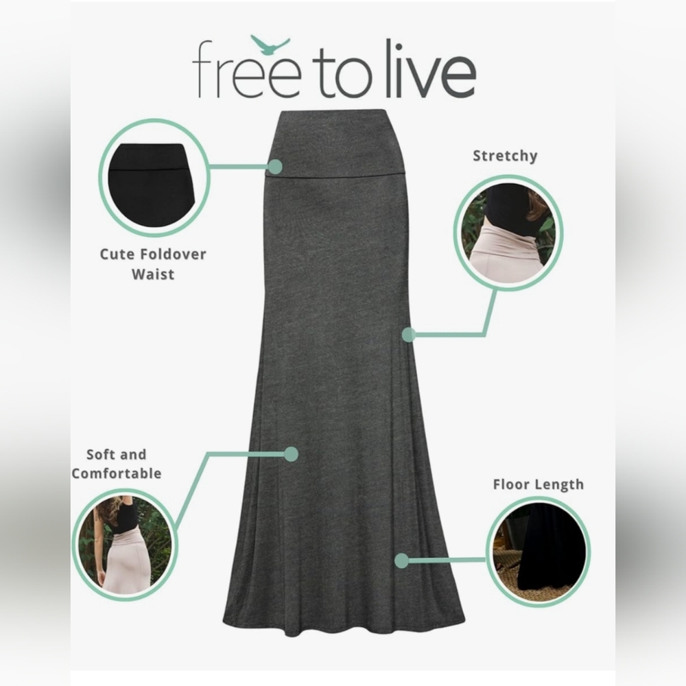 Gray Maxi Skirt. Comfy. New W Out Tags.